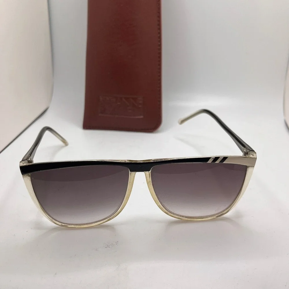Anne Klein Sunglasses Women OS Black‎ Pre-Owned Vintage Oversized Gradient